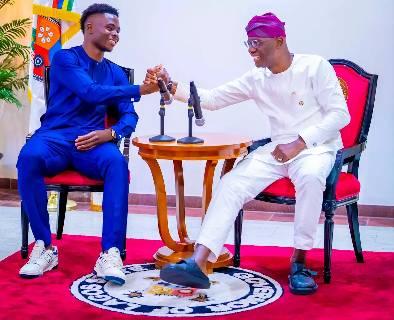 Sanwo-Olu hosts Arsenal's Bukayo Saka