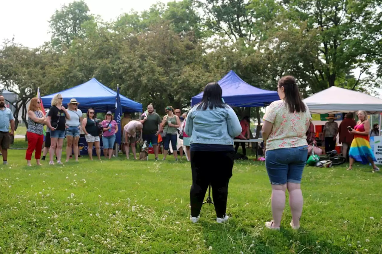 Dozens gather in Memorial Park to tell Ford ‘Enough is enough’