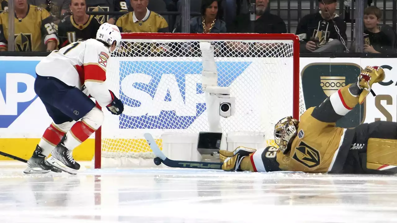 Golden Knights' Adin Hill makes save of the playoffs as Vegas wins Game 1 vs. Panthers