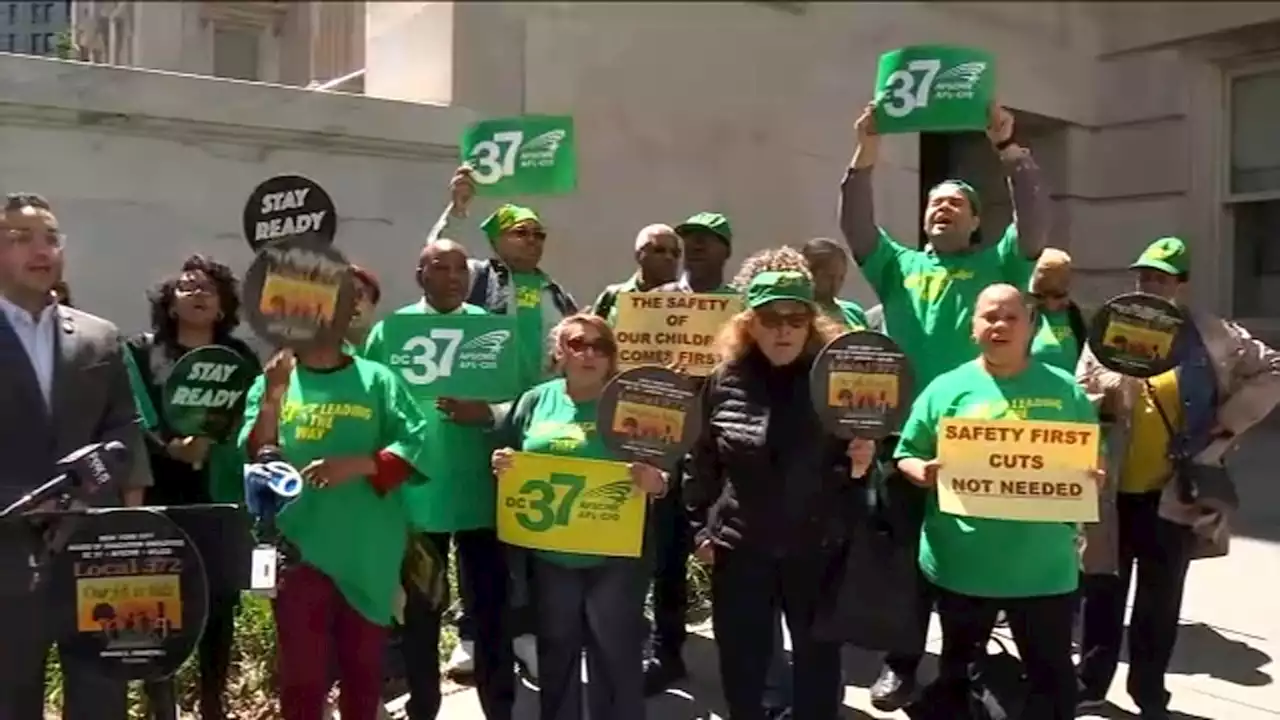 New York City school crossing guards rally to protest hundreds of cuts