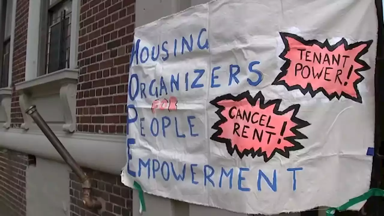 Tenants from Crown Heights buildings hold protest, saying buildings not fit for families