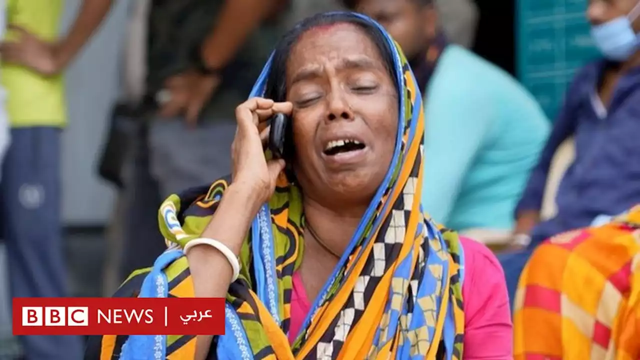 بعد امتلاء ثلاجات الموتى، جثث ضحايا حادث قطار الهند توضع في مجمع للأعمال - BBC News عربي