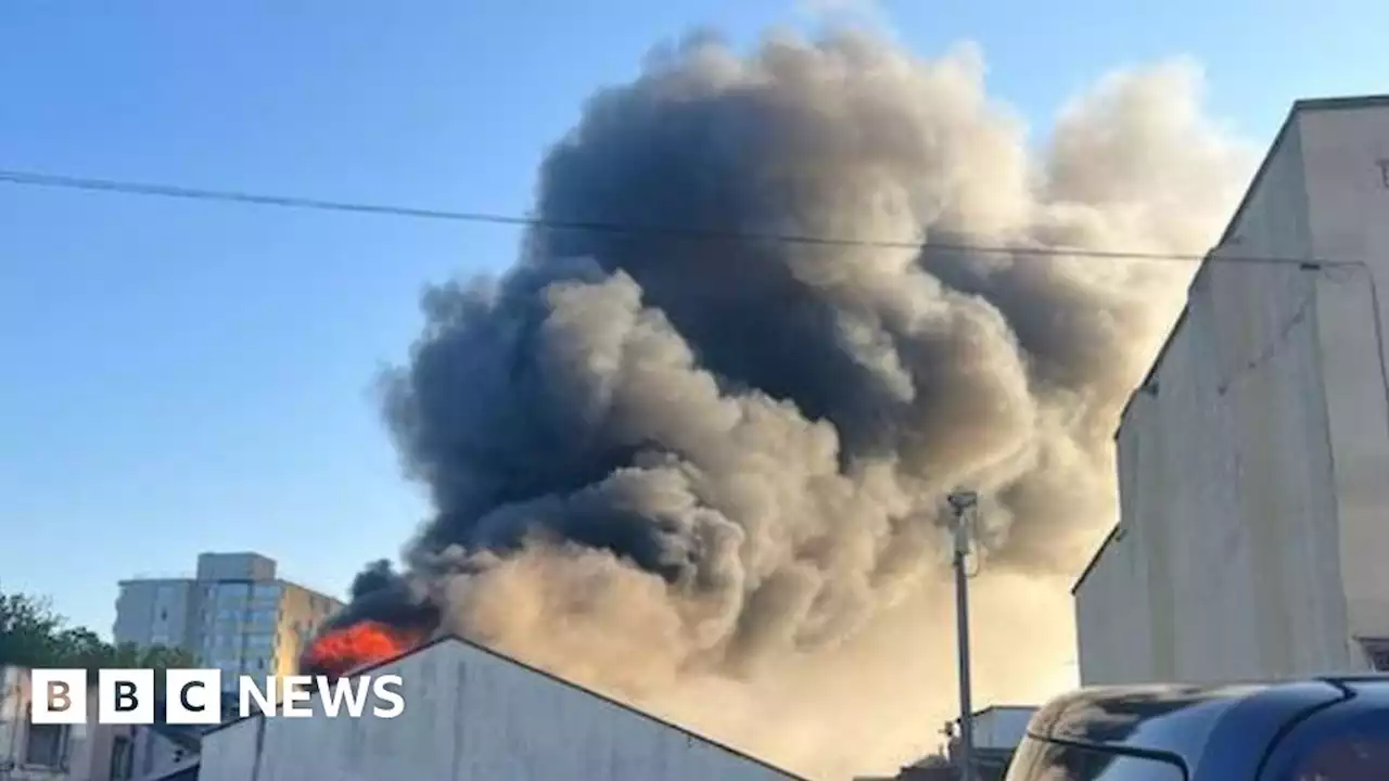 Bristol building fire sends black smoke plume over city