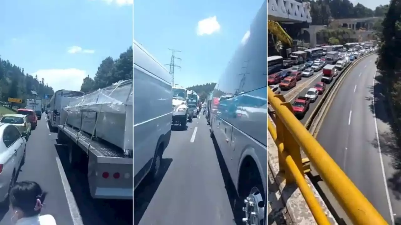 Carretera México-Toluca: 5 horas de bloqueos; ejidatarios piden cese a tala ilegal