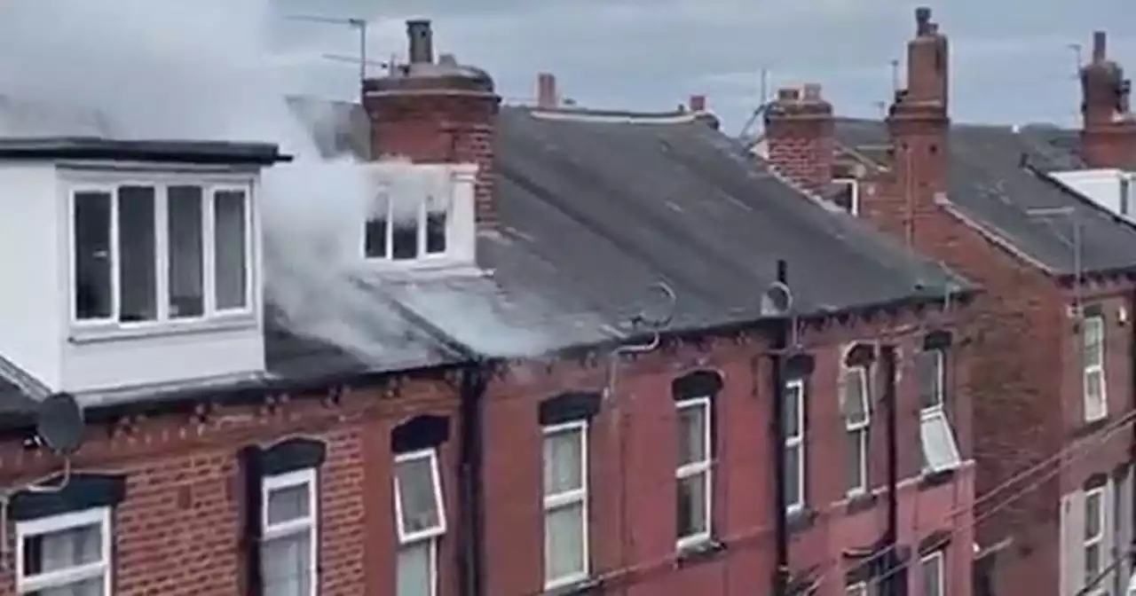 Moment fire rips through Leeds home as police find cannabis farm inside