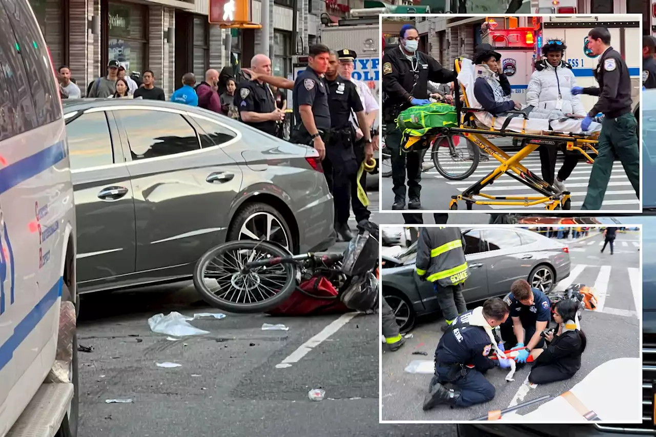 Three people struck by car in NYC, one in critical condition: sources