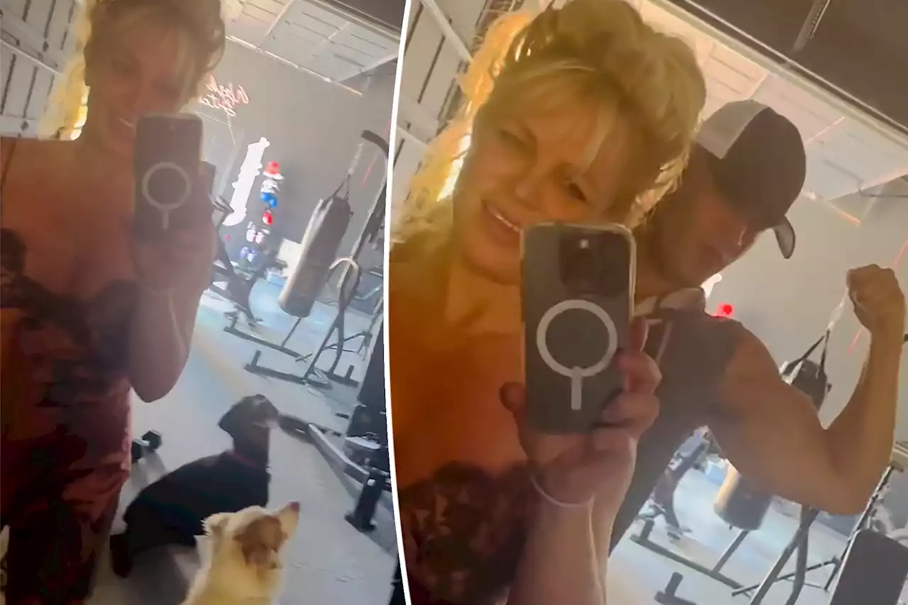 Britney Spears works out with Sam Asghari in lacy dress and ‘heels on the treadmill’