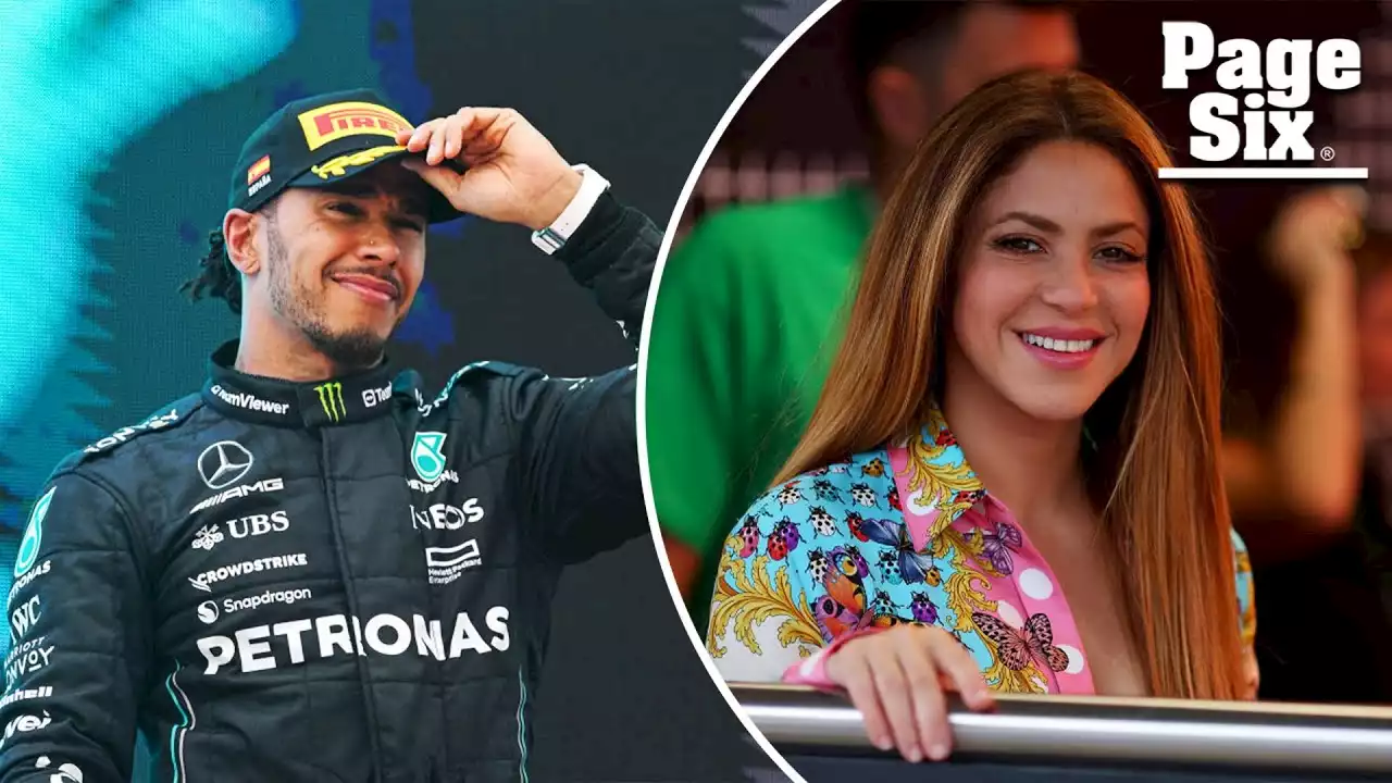 Shakira cozies up to F1 driver Lewis Hamilton at dinner in Barcelona