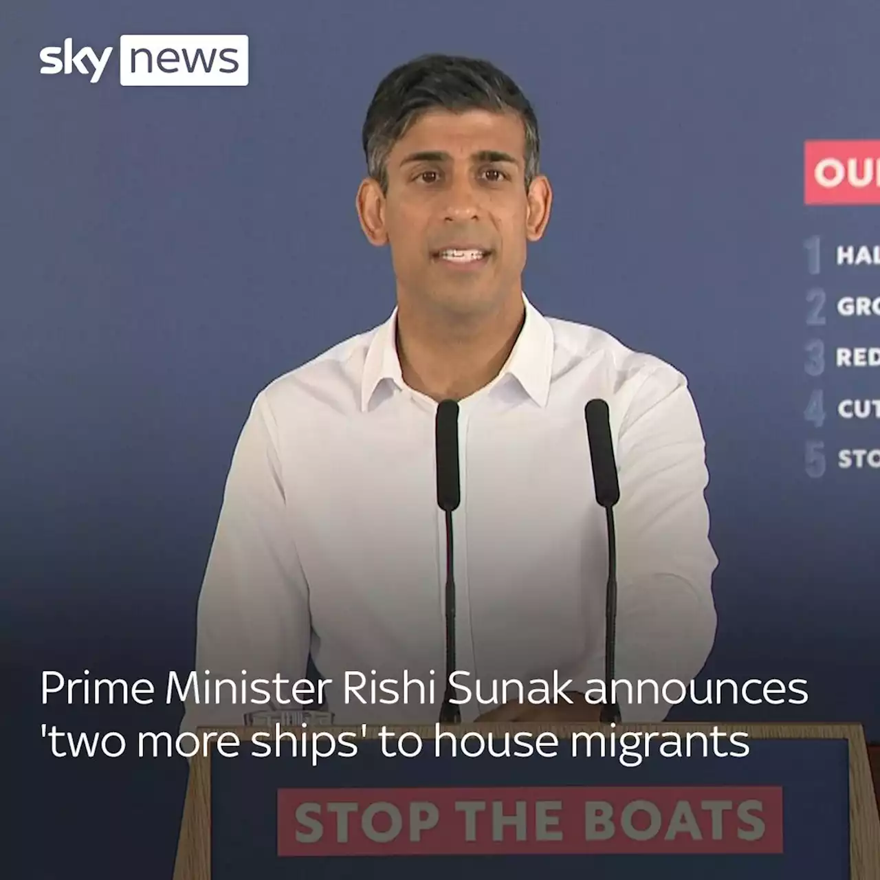 Rishi Sunak says two more barges will be used to house about a thousand asylum seekers