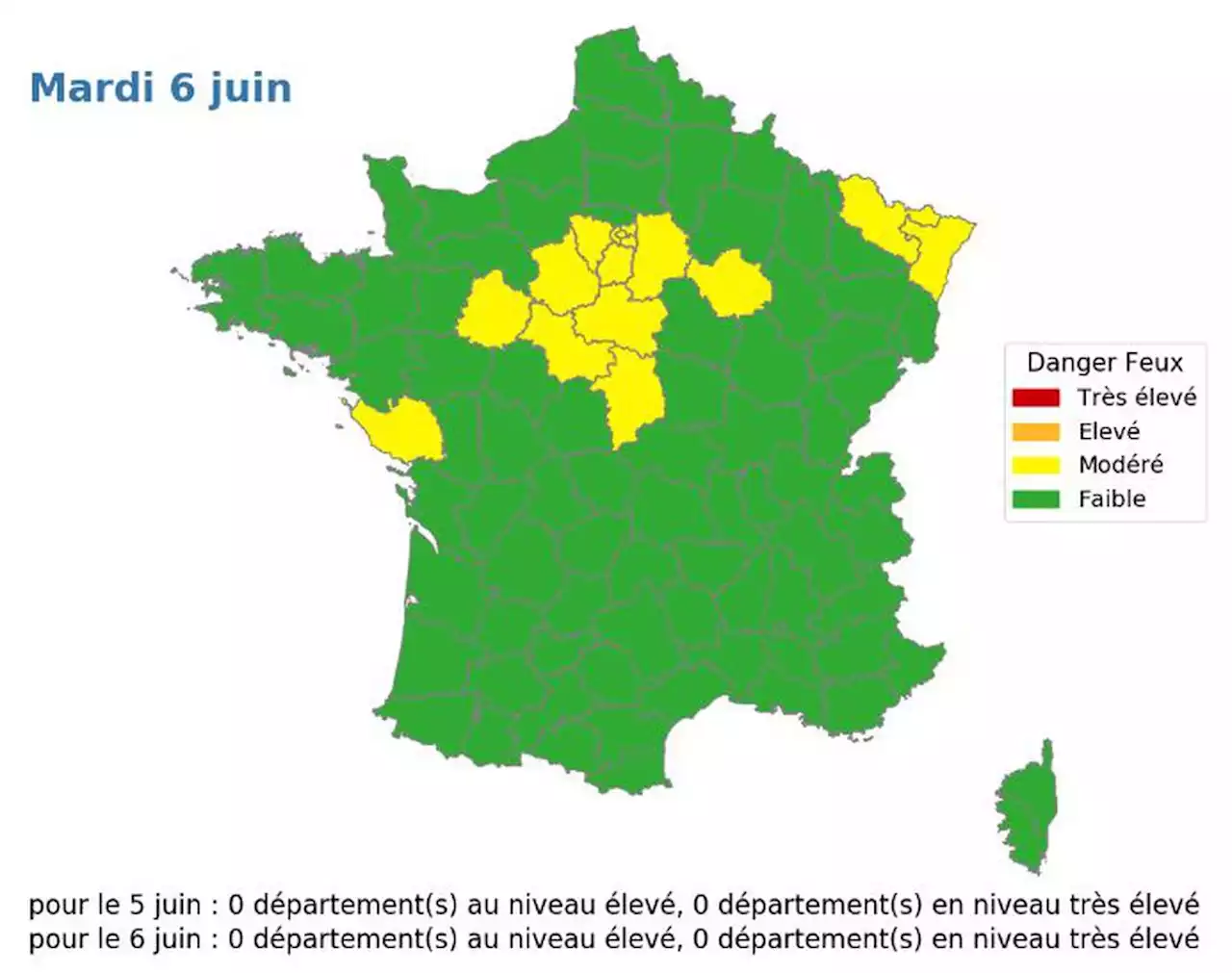 Incendies en France : la carte de la météo des forêts pour mardi 6 juin, la Vendée en risque modéré