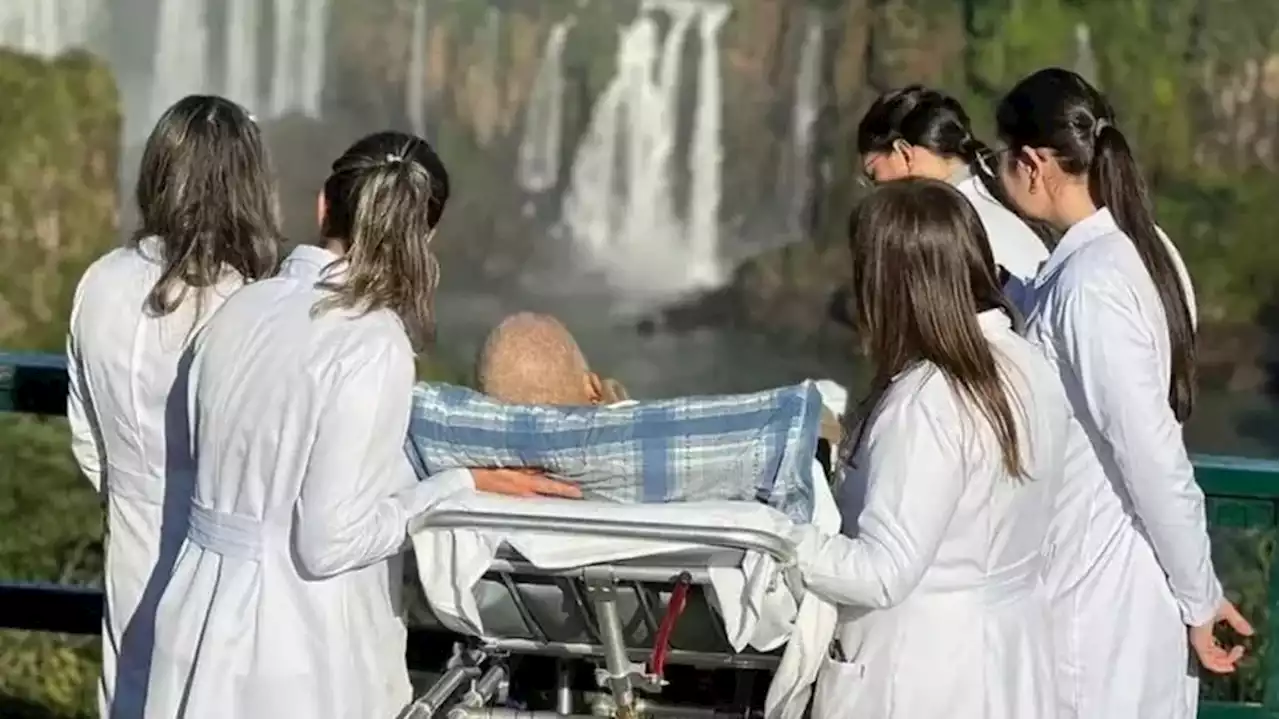 Un grupo de médicos llevó a un paciente de cáncer a las Cataratas del Iguazú para que pueda cumplir su sueño