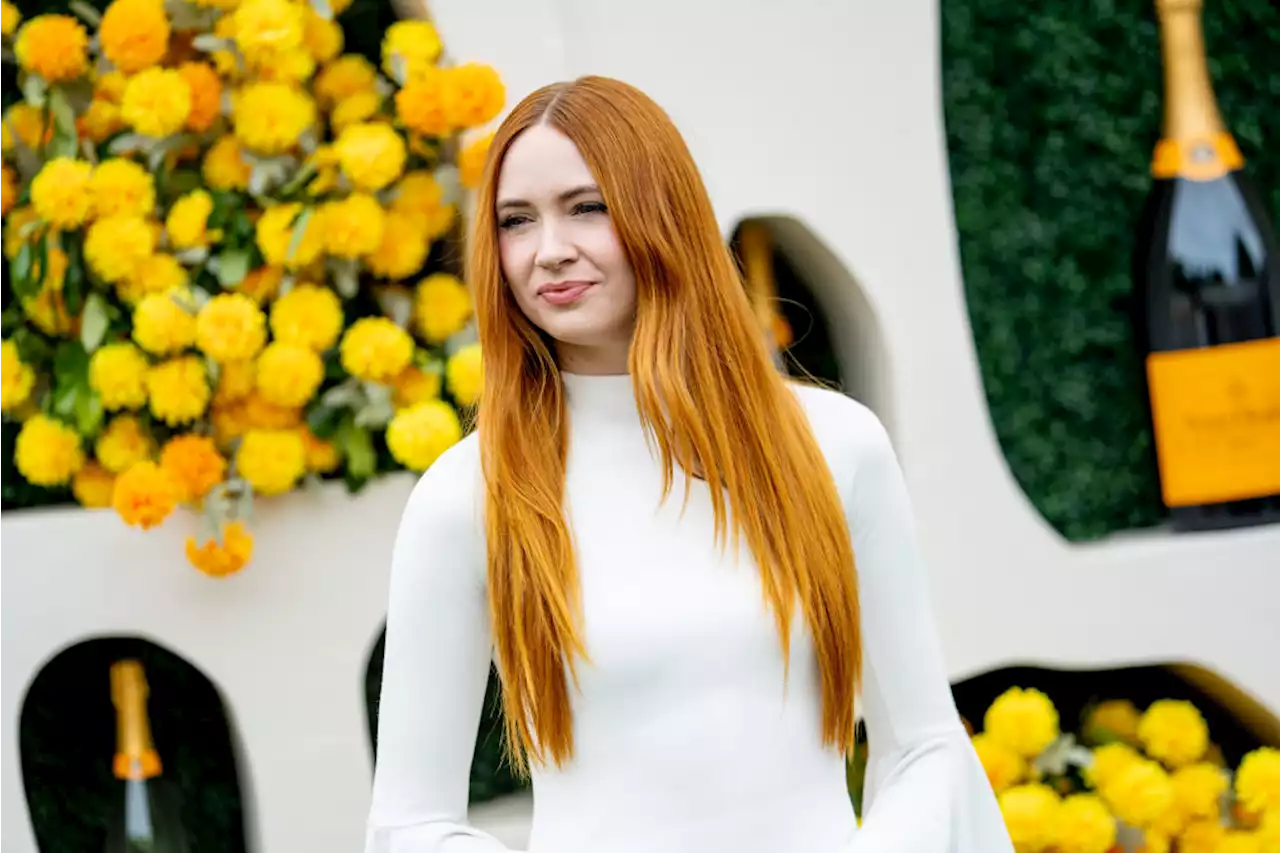 Karen Gillan Flaunts Statement Sleeves in Proenza Schouler Dress at 2023 Veuve Clicquot Polo Classic