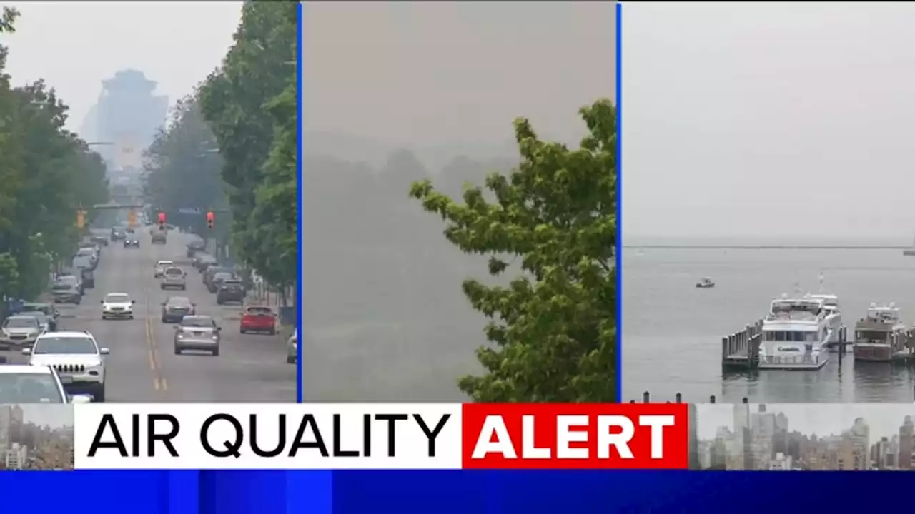 Videos capture smoke from Canadian wildfires as it engulfs New York City in haze