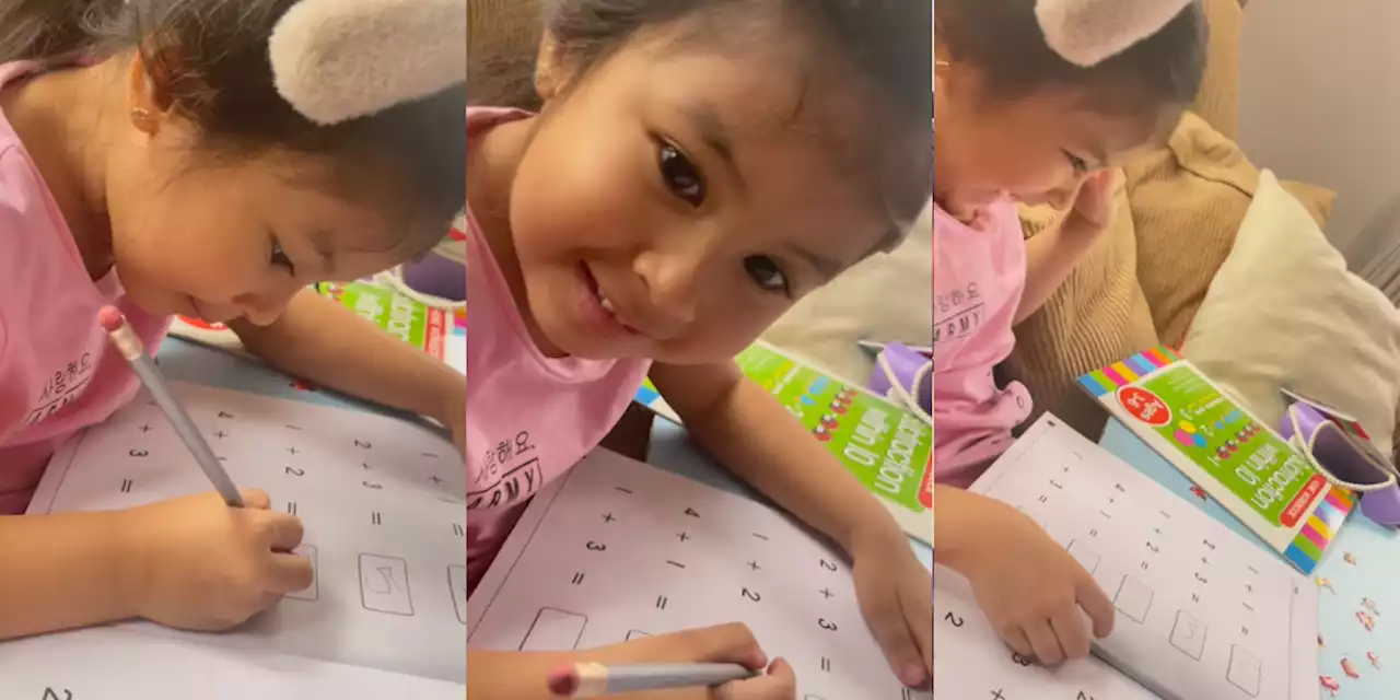 WATCH: Rochelle Pangilinan's daughter Shiloh is one happy pupil doing her math homework