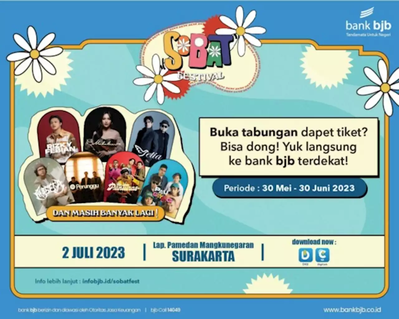 Yuk Nabung di bank bjb, Bisa Nonton Konser Sobat Festival 2023