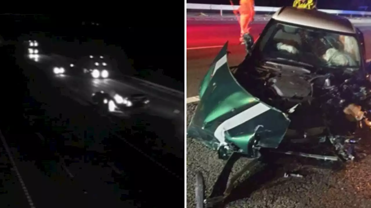 Horrifying moment drunk woman causes 'terrifying' car crash after driving wrong way on M5