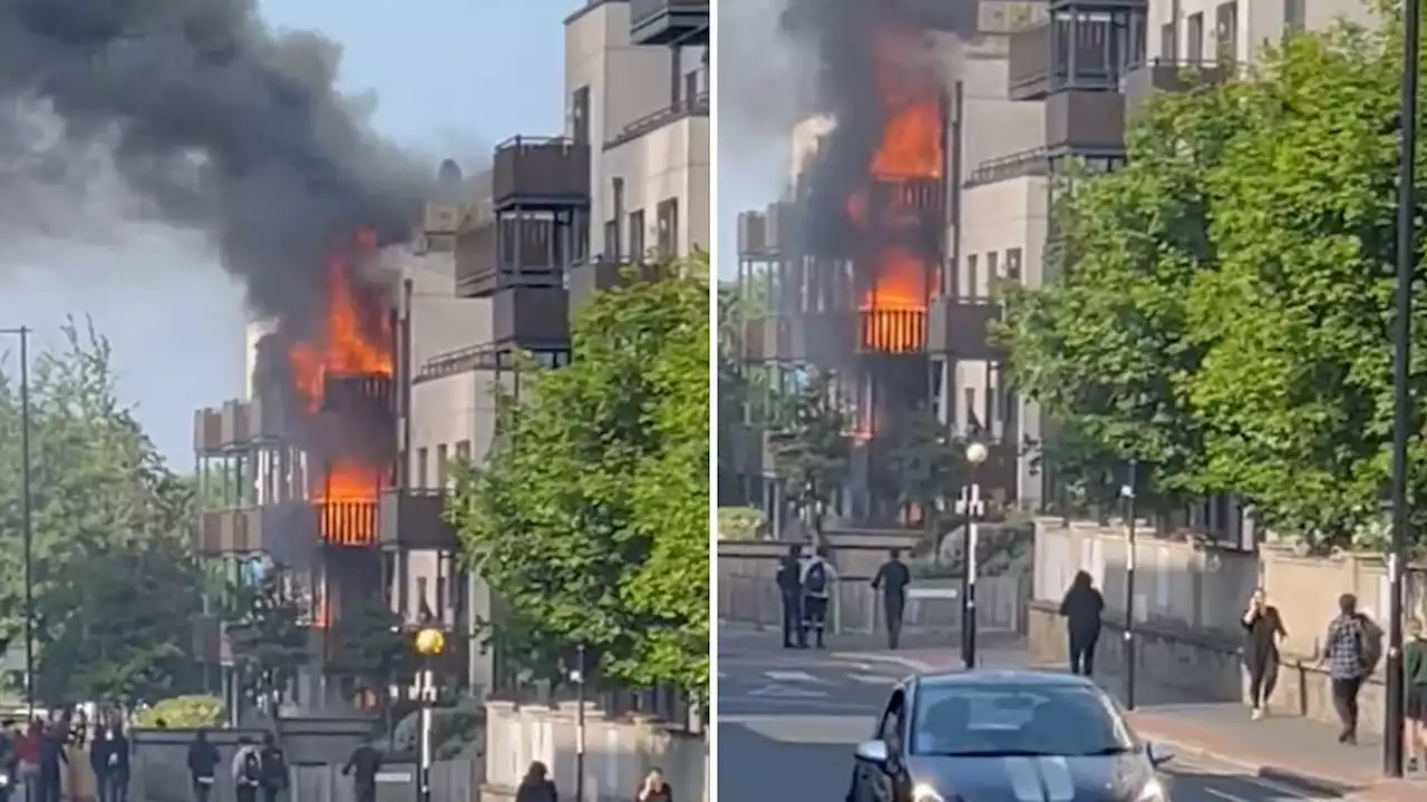 Huge fire engulfs Croydon block with 'children seen running from the building'