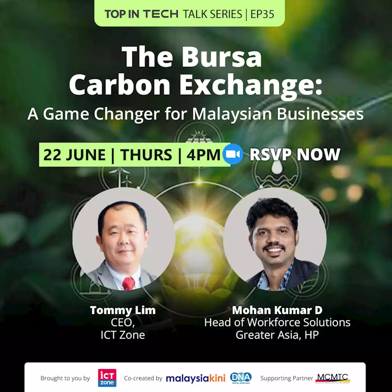 Welcome! You are invited to join a webinar: Top In Tech Ep35: The Bursa Carbon Exchange: A Game Changer for Malaysian Businesses. After registering, you will receive a confirmation email about joining the webinar.