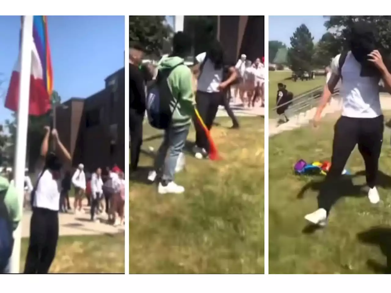 Video shows Pride flag being torn down at London, Ont. high school