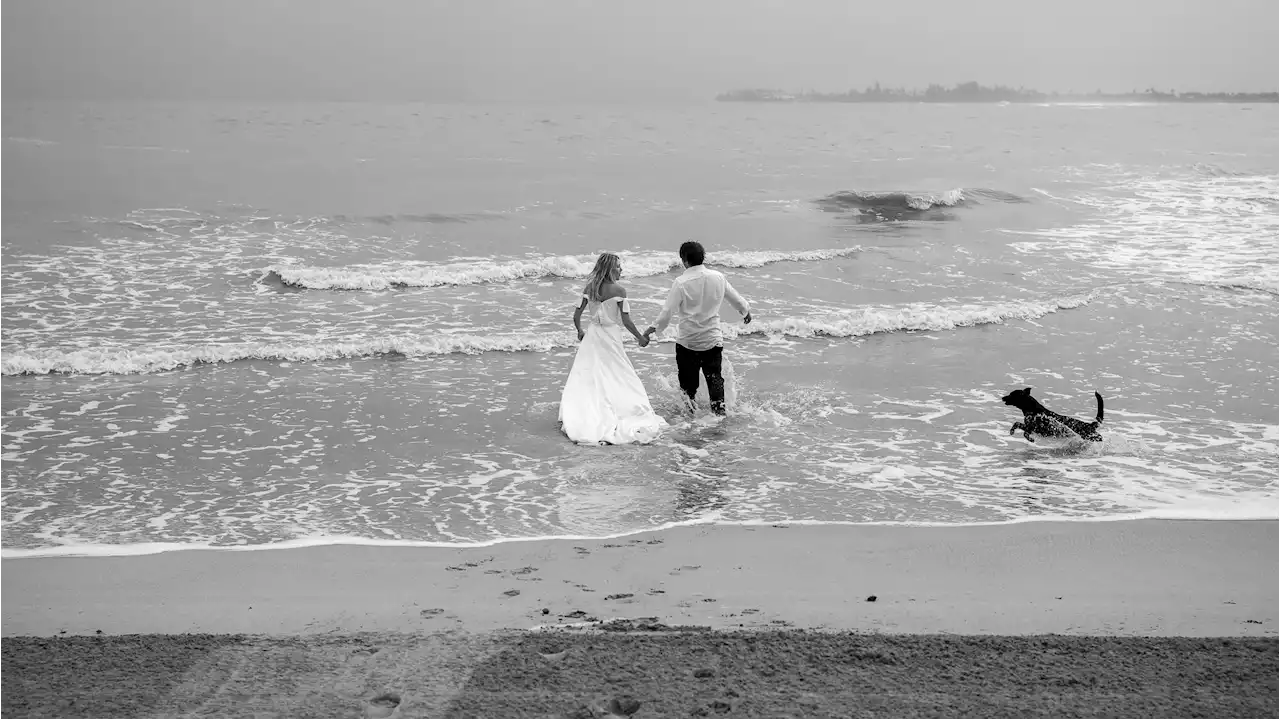 The Bride Swam in Her Wedding Dress the Day After Her Beach Ceremony in Puerto Rico