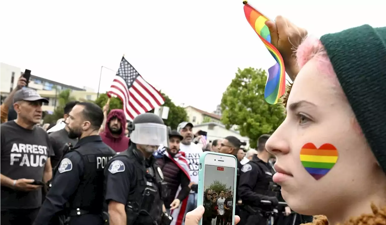 Protesters clash outside California school board meeting over LGBTQ issues