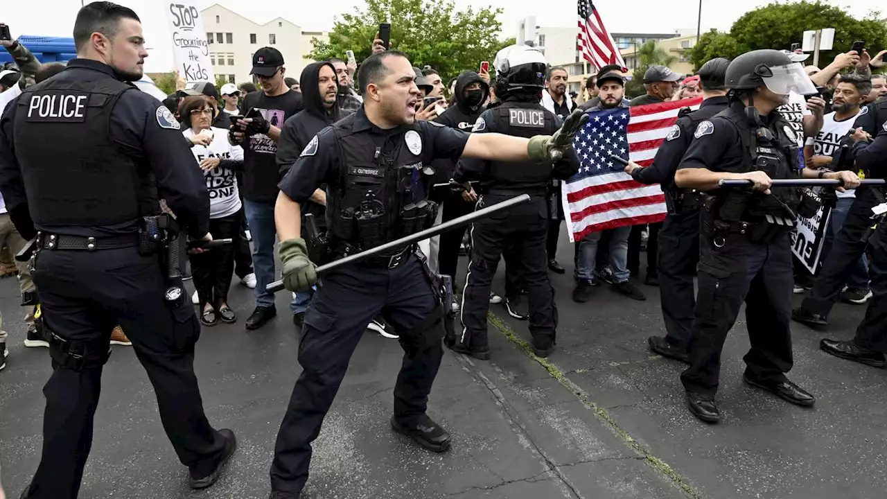 Protesters brawl as Southern California school district decides whether to recognize Pride Month