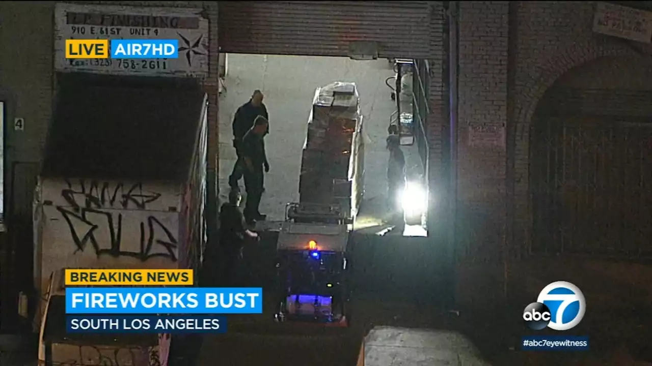 LAPD seizes massive cache of illegal fireworks from South LA warehouse