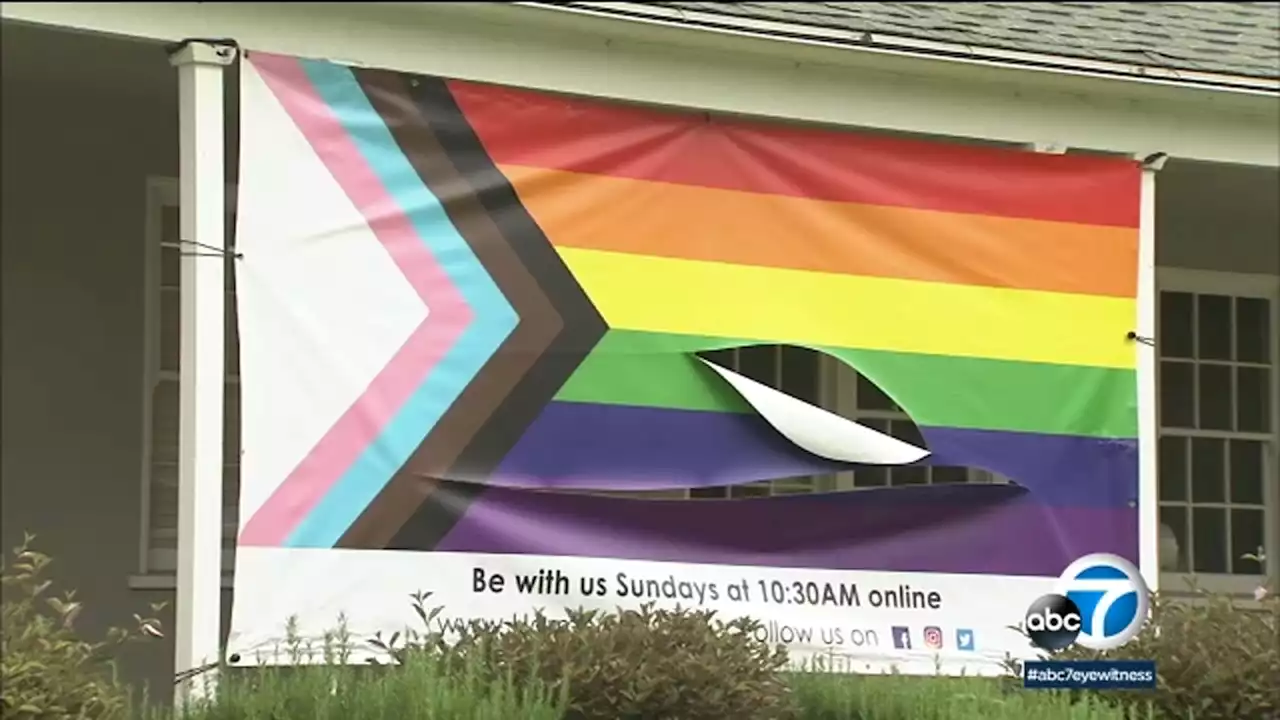 Pride flag hanging outside Toluca Lake church found slashed: 'It's more of a disappointment'