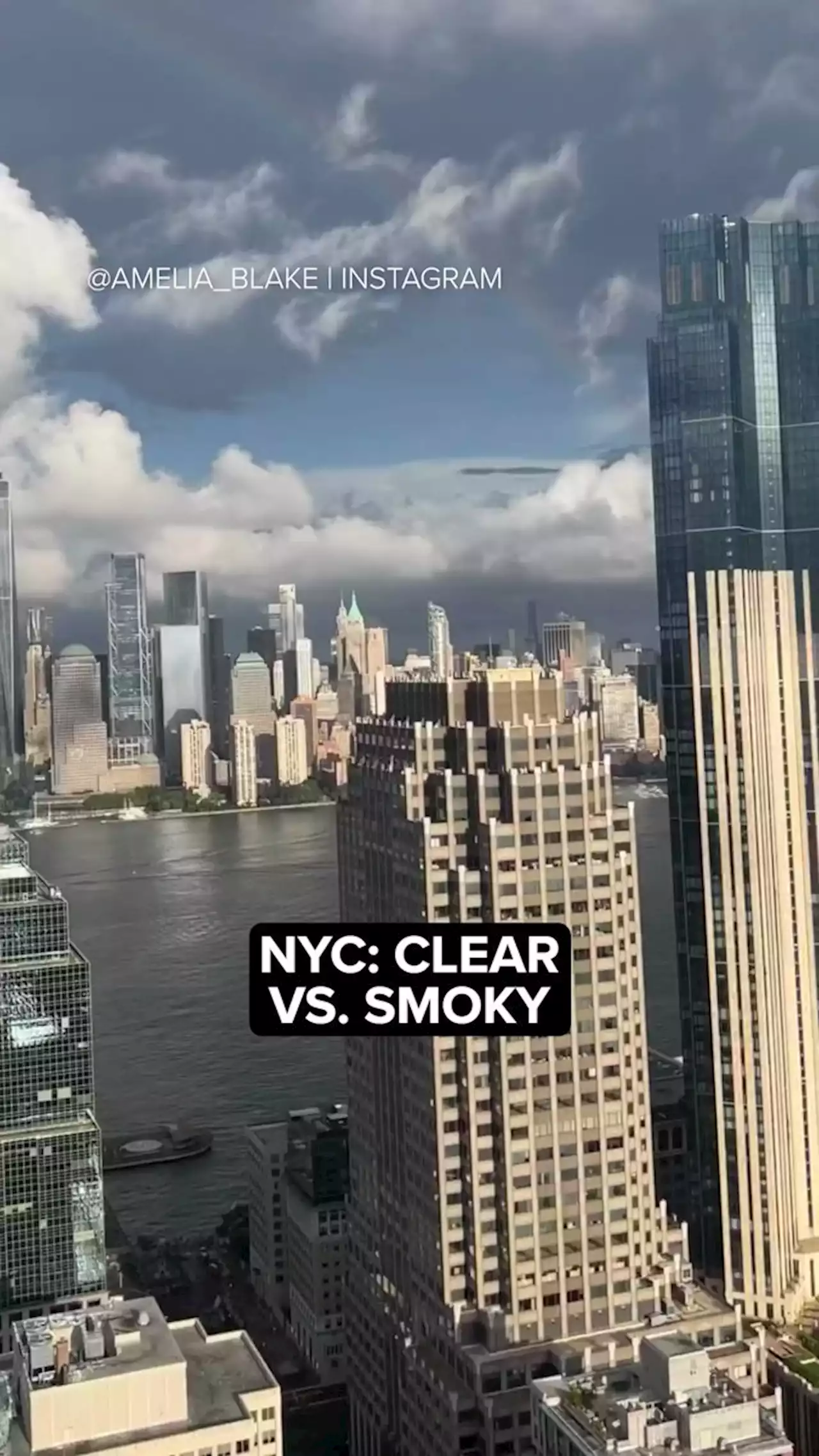 New York City skyline turns orange due to Canada wildfires