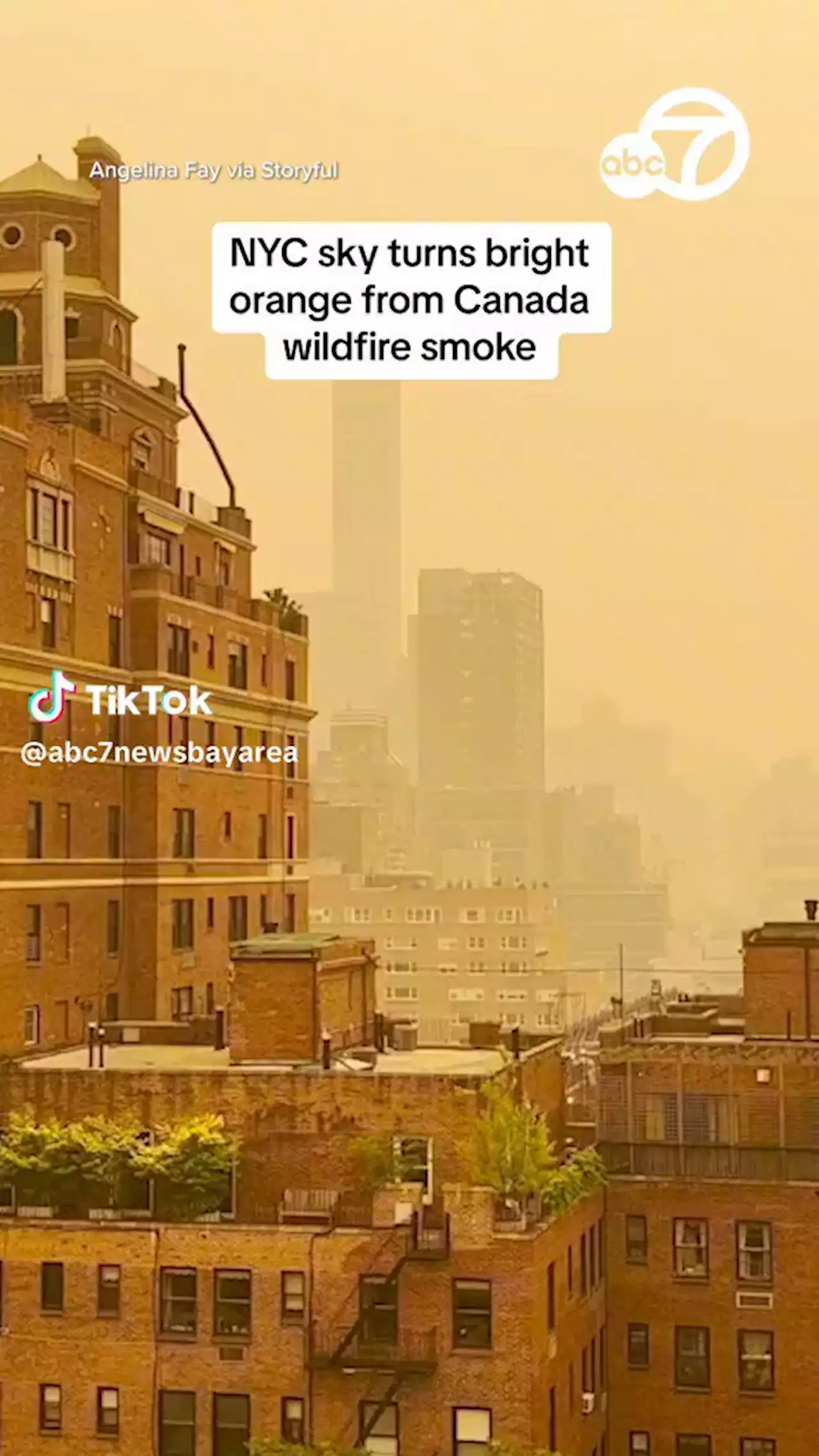 WATCH LIVE: NYC skyline turns orange due to Canada wildfires