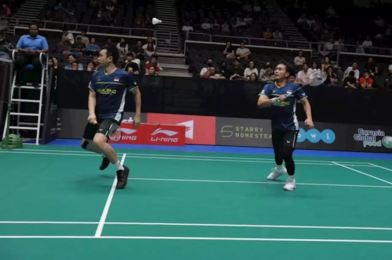 Hasil Singapore Open 2023 - Ahsan/Hendra Tumbang, Ganda Putra Indonesia di Ujung Tanduk - Bolasport.com