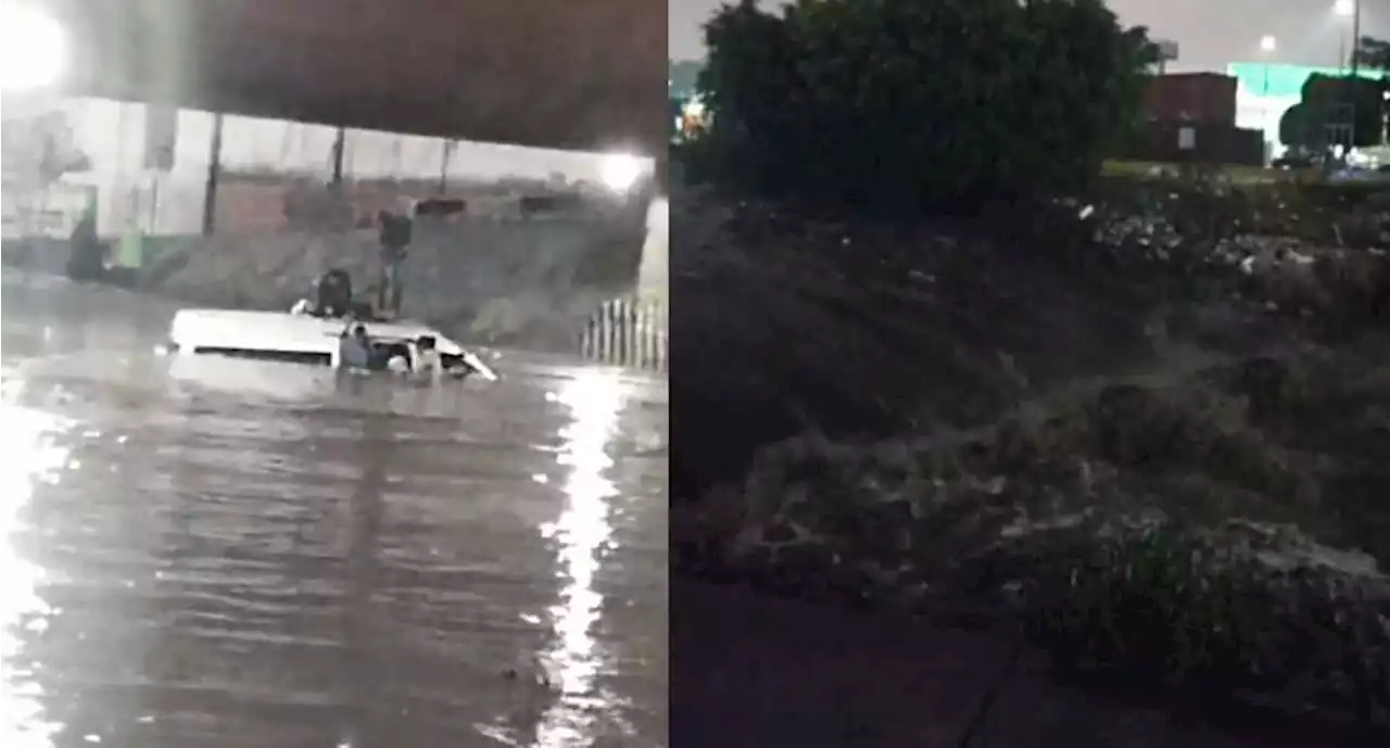 Lluvia colapsa Periférico Norte; se desborda río Hondo en Naucalpan: VIDEOS | El Universal