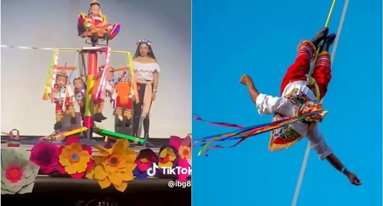 TikTok: Con bebés, recrean tradición de Voladores de Papantla en festival escolar