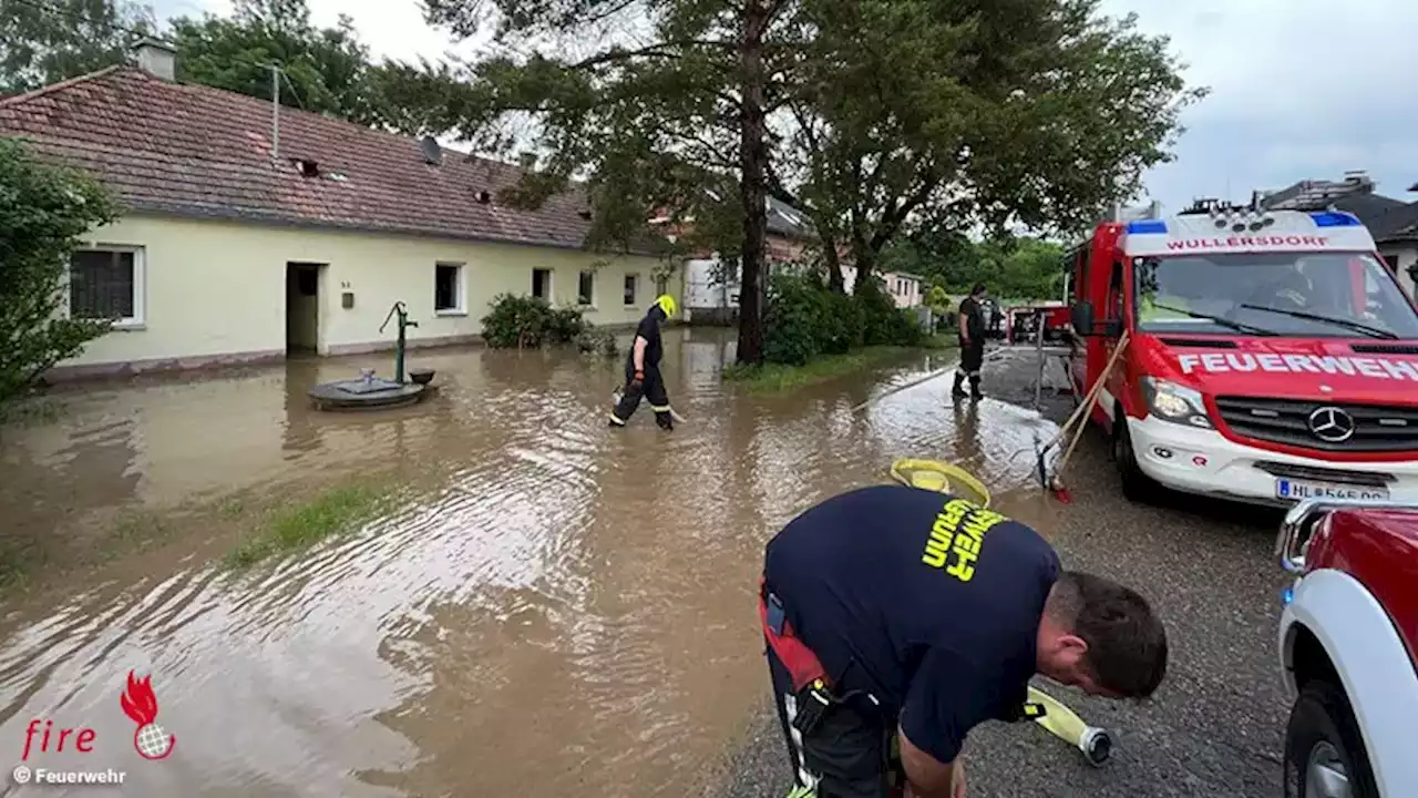 Nö: Starkregen führte am 7.6.2023 zu Überschwemmungen im Bereich Aspersdorf und Wullersdorf