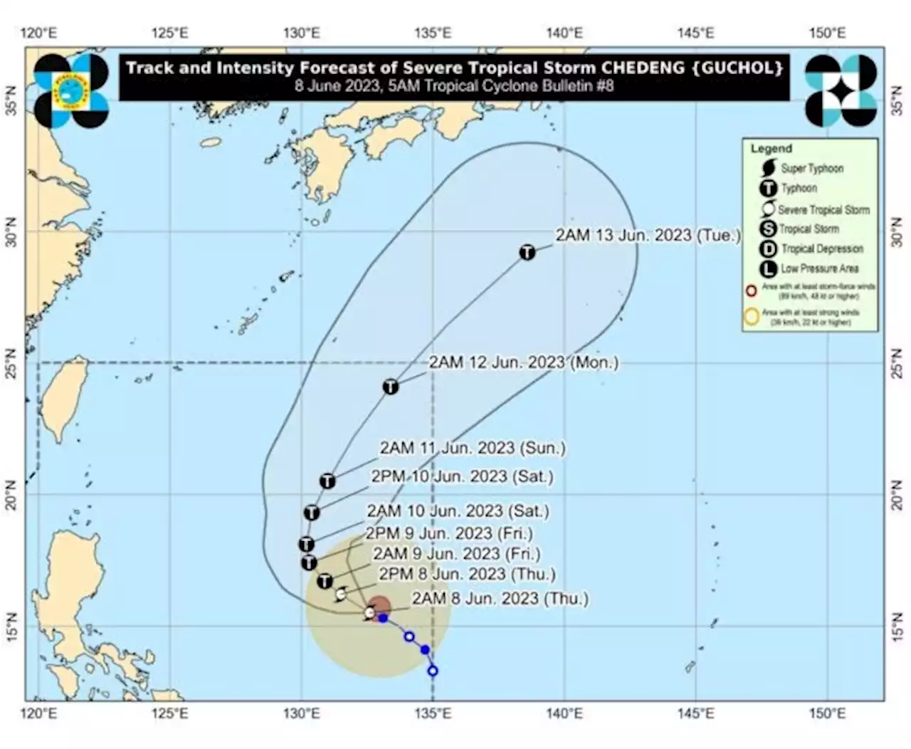 Pagasa: Storm Chedeng maintains strength, may intensify into typhoon