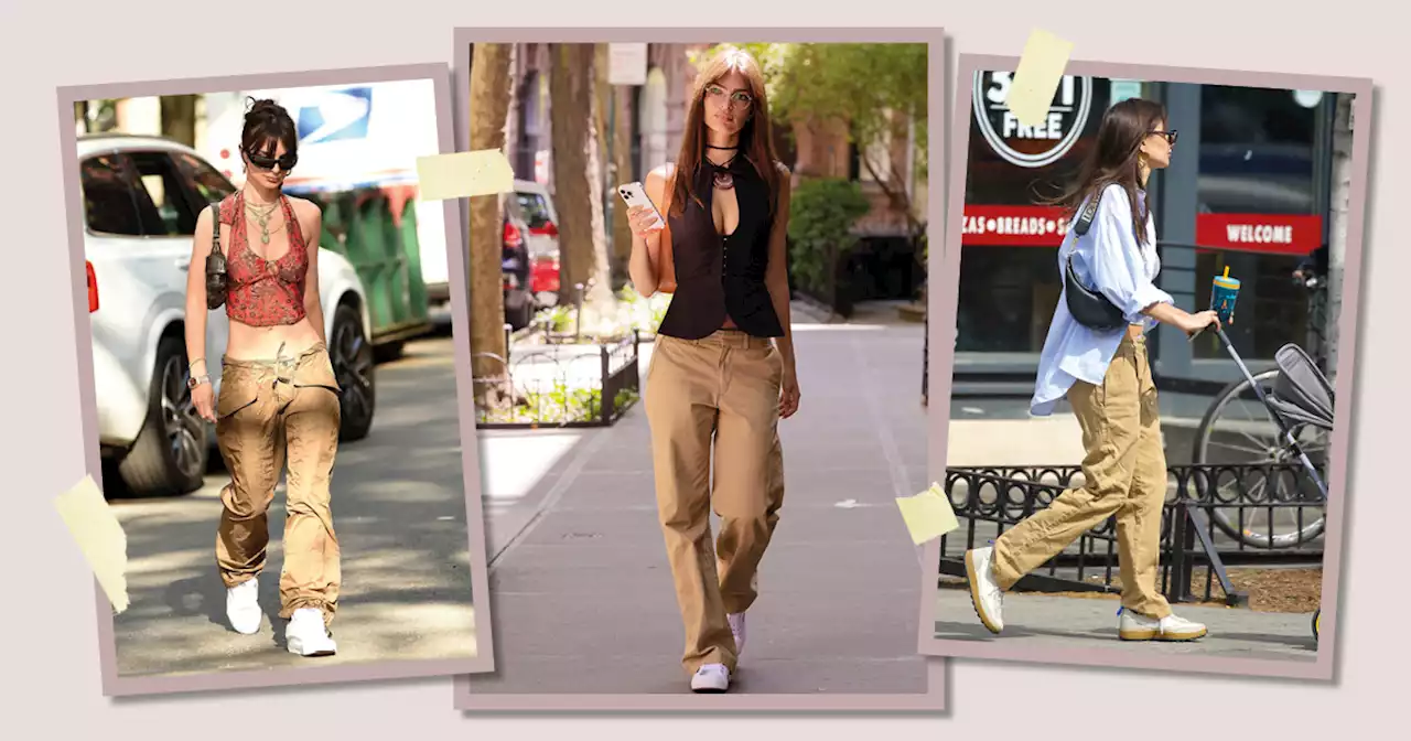 Outfit pantaloni beige donna: tre idee da Emily Ratajkowski