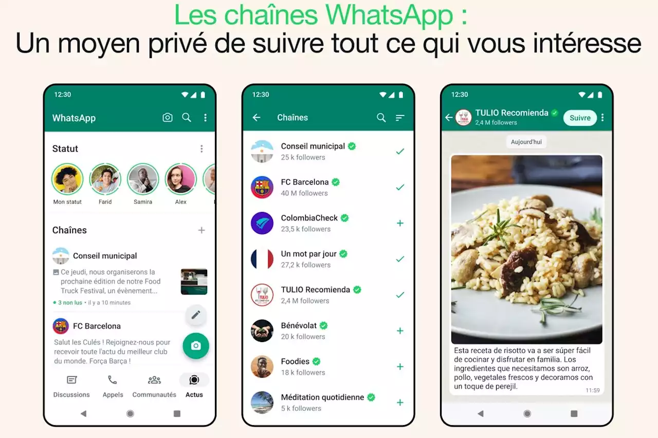 WhatsApp n’est plus qu’un service de messagerie, voici les “chaînes”