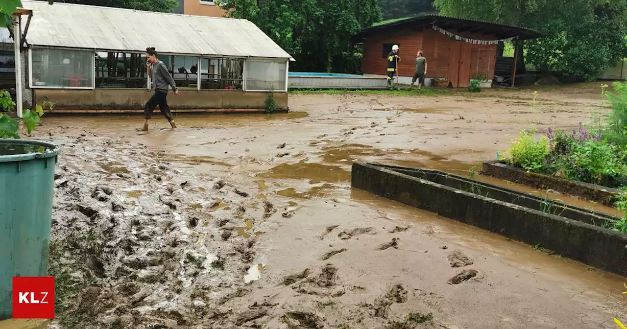 Unwetter mit Hagel - Überschwemmungen in Unterkärnten: 70 Liter Regen in kürzester Zeit