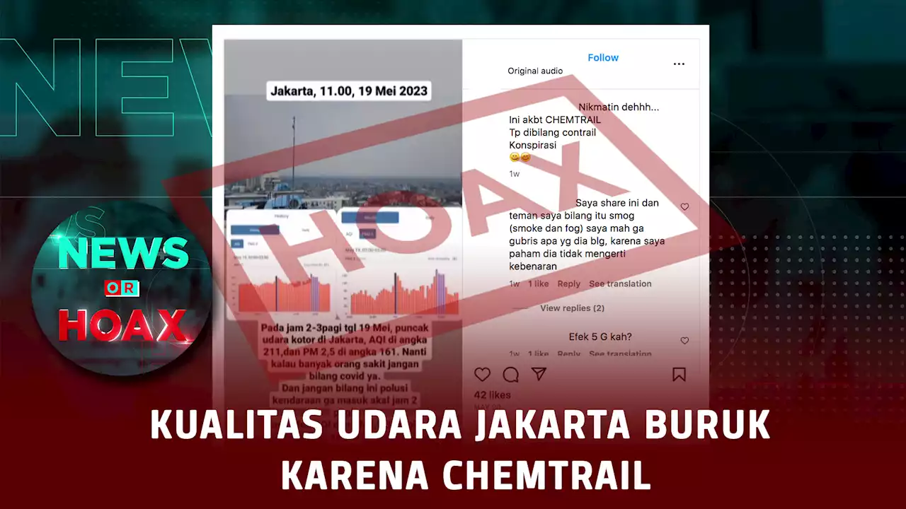 Kualitas Udara Jakarta Buruk Karena Chemtrail | NEWS OR HOAX