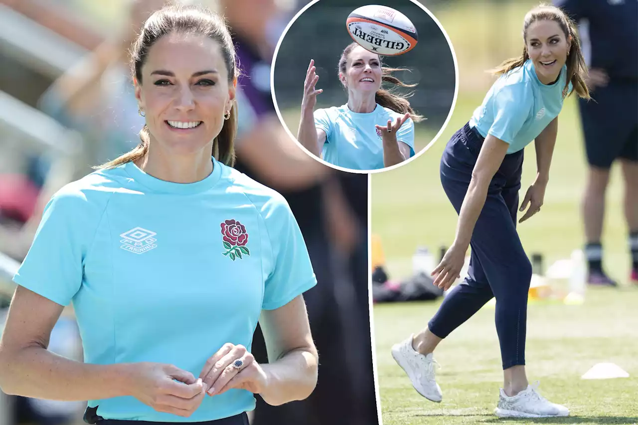 Kate Middleton gets sporty for rugby match in Lululemon sneakers, sweatpants