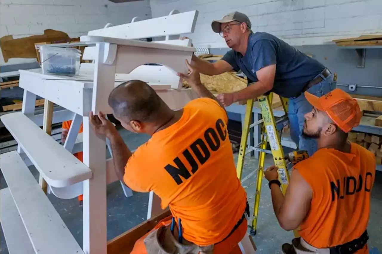 In a prison far from the beach, these men are building lifeguard stands