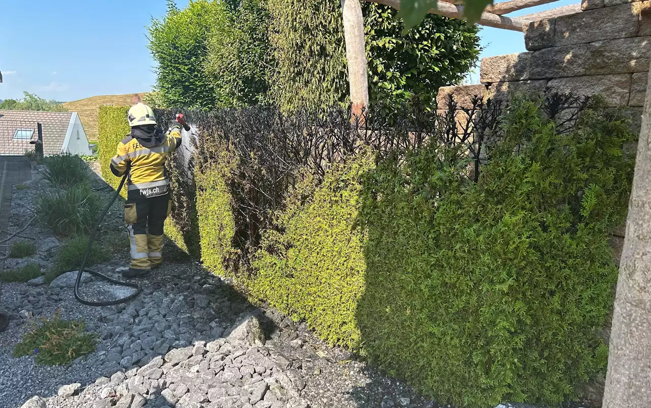 Jonschwil SG: Hecke gerät in Brand