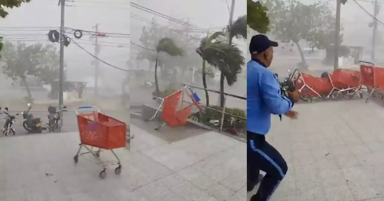 Torrencial aguacero en el Atlántico: hasta los carritos de la Olímpica salieron volando