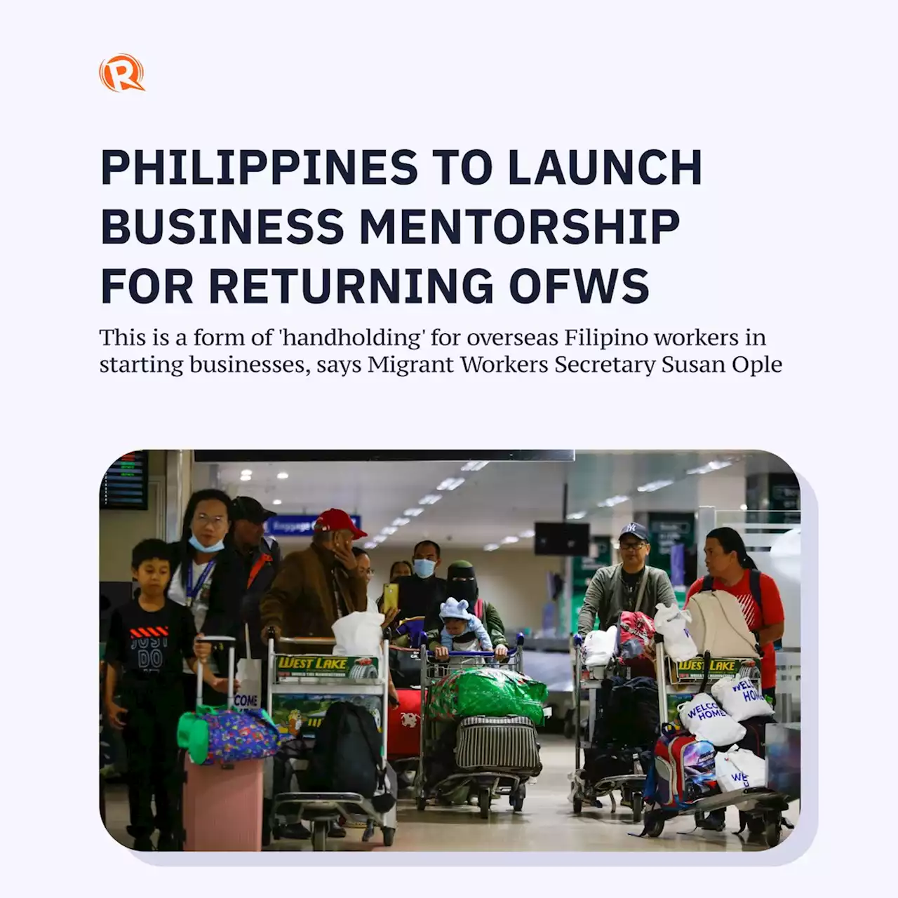 Philippines to launch business mentorship for returning OFWs