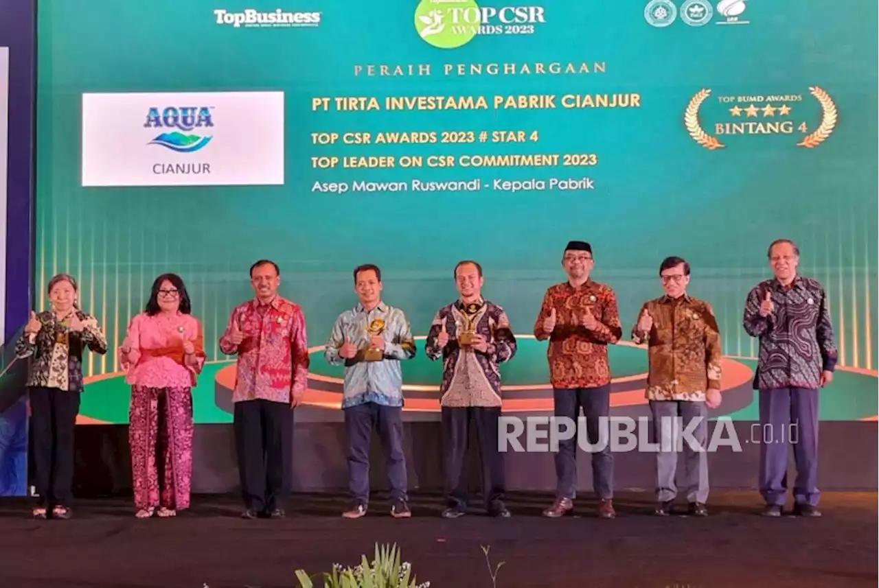 Sembilan Pabrik Aqua di Jabar Raih Top CSR Awards 2023 |Republika Online