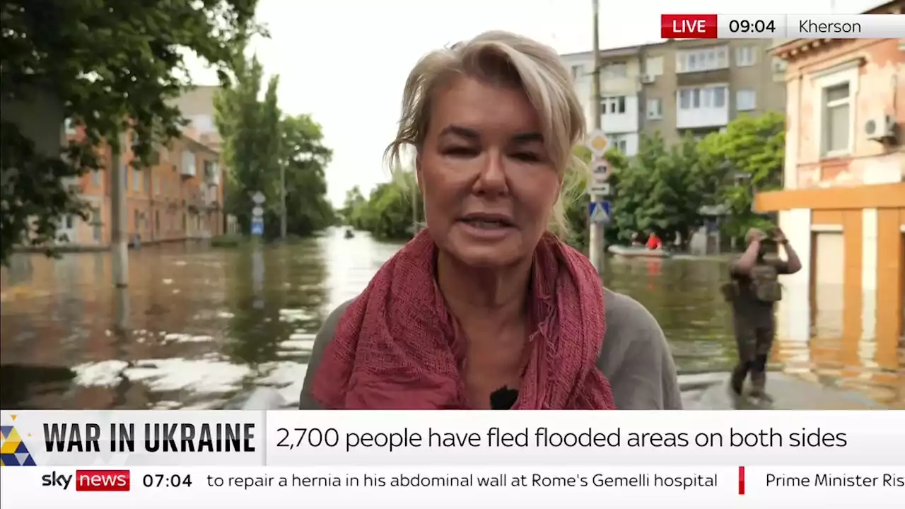 Ukraine war latest: Satellite images reveal submerged town - as Russia says dam disaster benefits them