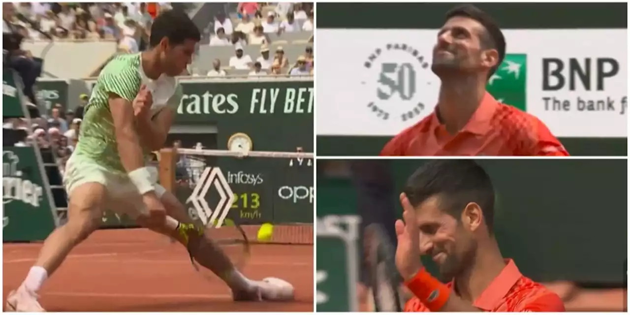 Il colpo impossibile di Alcaraz al Roland Garros, Djokovic lo applaude