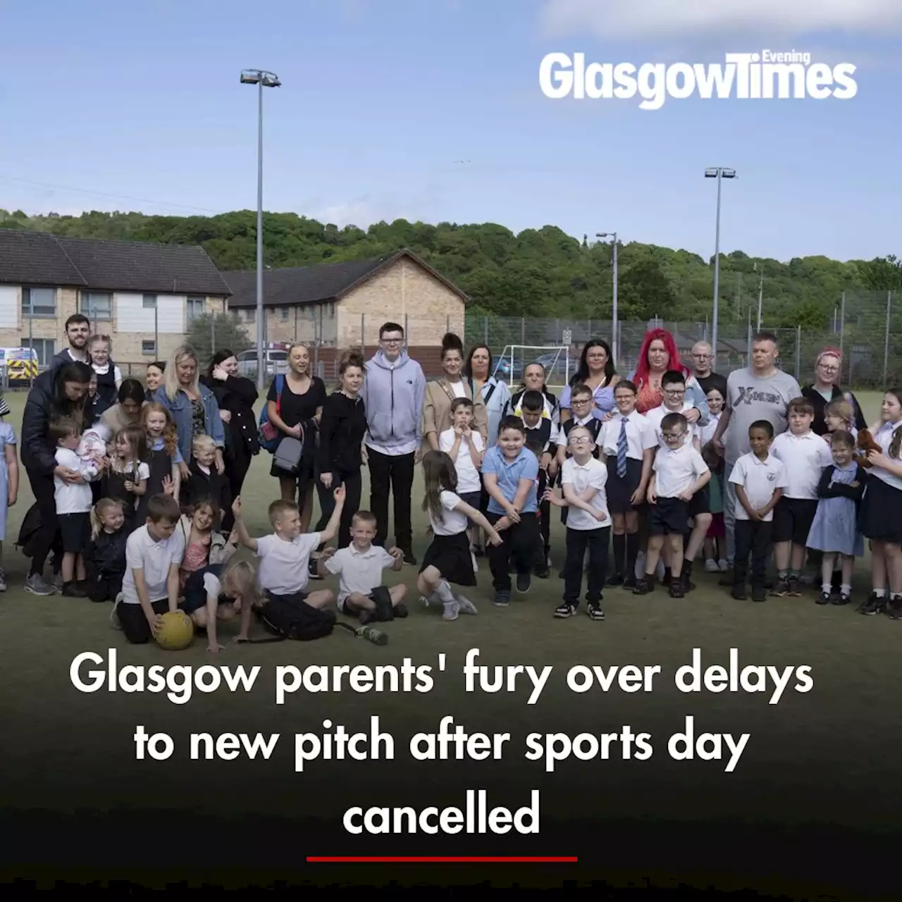 Glasgow parents' fury over delays to new pitch after sports day cancelled