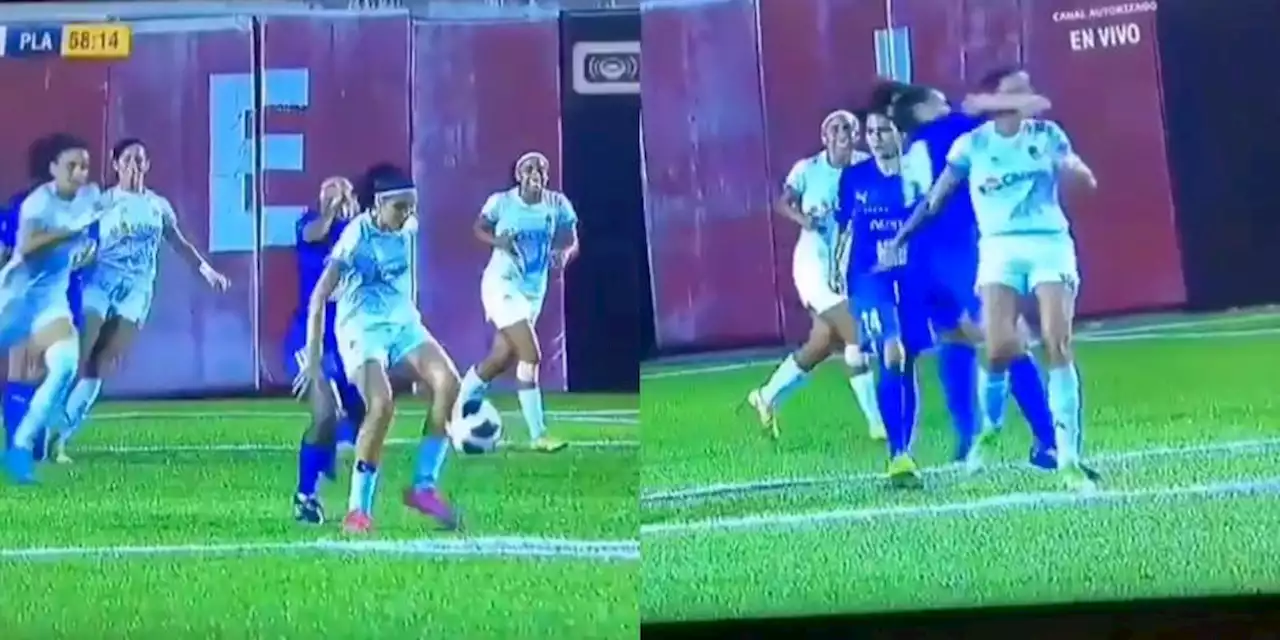 VIDEO: Jugadora suelta brutal puñetazo a una rival y desata descomunal trifulca en partido de futbol femenil