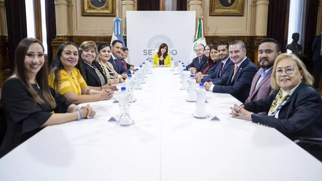 Cristina Kirchner se reunió con parlamentarios mexicanos en el Senado